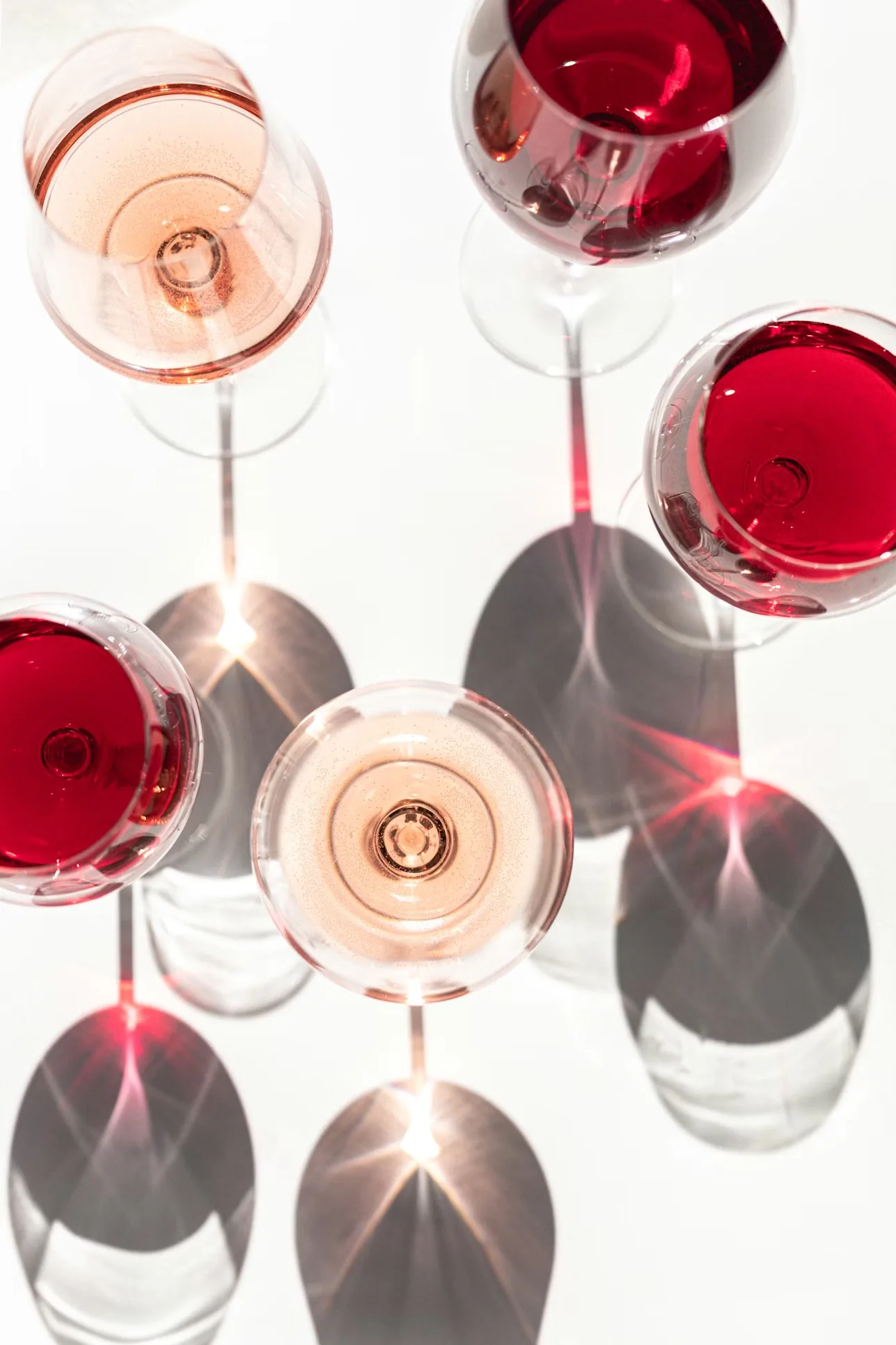Wine glasses overhead